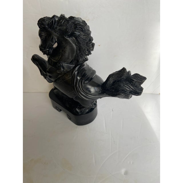 Maitland - Smith Mid-Century Modern Raging Horses Blank Onyx Bookends - a Pair For Sale - Image 4 of 9