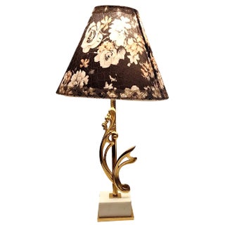 Vintage Table Lamp with White Marble Base from Lamplove, 1980s For Sale