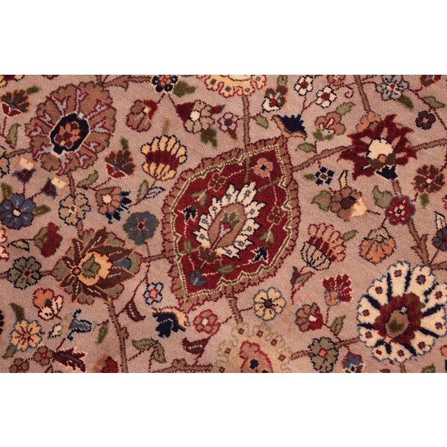 Shabby Chic Floral 1990's Pak-Persian Gray/Red Wool Rug - 8'1'' X 10'4'' For Sale - Image 4 of 9