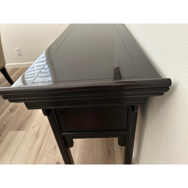Brown 1990s Century Furniture Asian Chinoiserie Console Buffet Table For Sale - Image 8 of 12