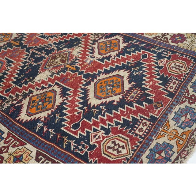 Antique Shirvan Caucasian Rug 3'7'' X 4'6'' For Sale - Image 9 of 11