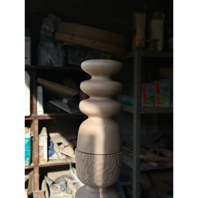 Beech Candlestick 1 by Romain Des Bois For Sale - Image 6 of 9