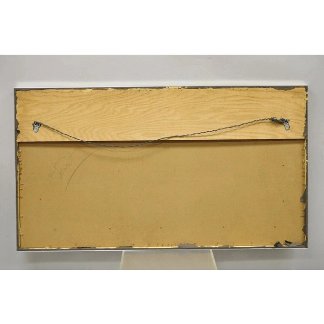 1972 Cheetah Lithograph Art by Richard Evans Younger in Velvet Chrome Frame For Sale - Image 11 of 12