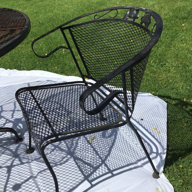 Mid Century Russell Woodard Wrought Iron Dining Patio Set 5 Last