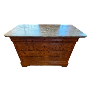 Mid 19th Century French Louis Philippe Walnut Marble Top Dresser For Sale