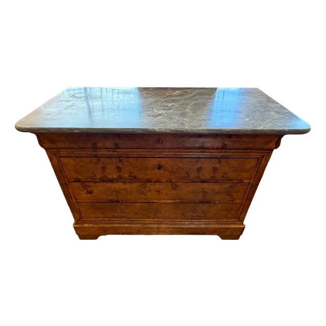 Mid 19th Century French Louis Philippe Walnut Marble Top Dresser For Sale