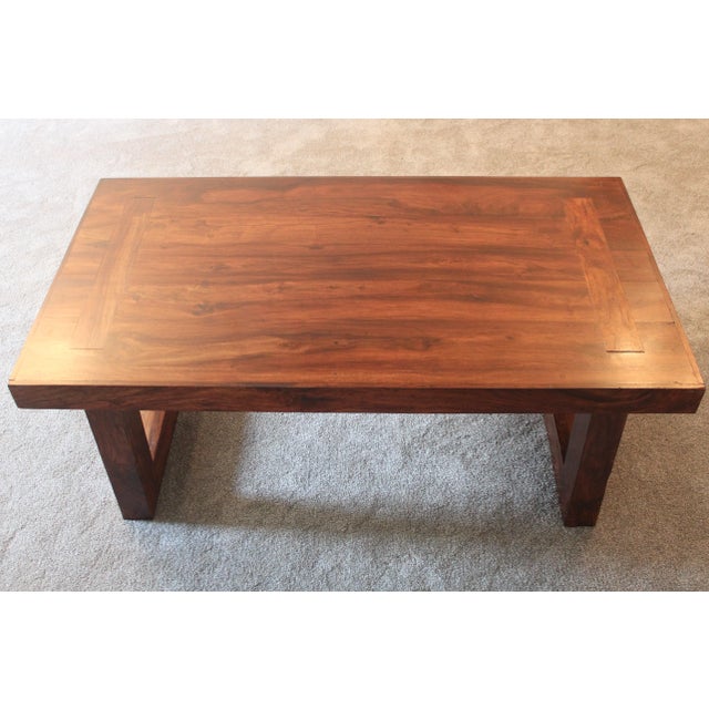 Mid Century Modern Oak Wood Coffee Table For Sale - Image 4 of 13