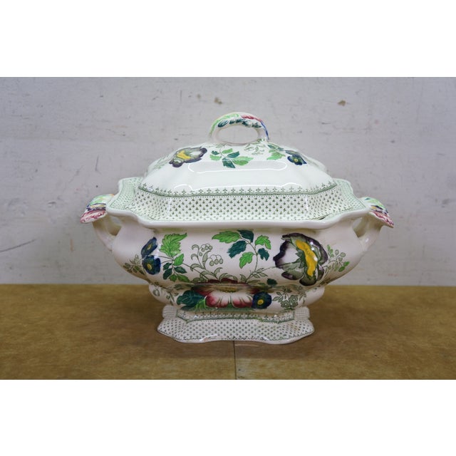 White Antique Masons Ironstone Paynsley Soup Serving Tureen W Ladle & Underplate - 3 pcs For Sale - Image 8 of 18