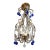 Pair Antique Victorian Chandelier With Amber and Cobalt Floral Crystal Pendants For Sale