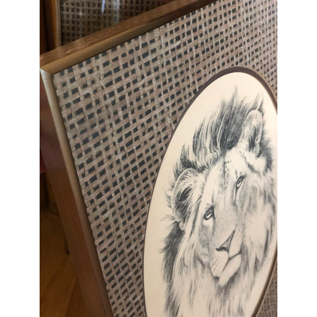1970s Vintage Linda Picken Lion and Tiger Framed Prints - a Pair For Sale In San Antonio - Image 6 of 10