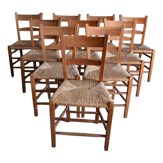 Church Chairs, Set of 10 For Sale