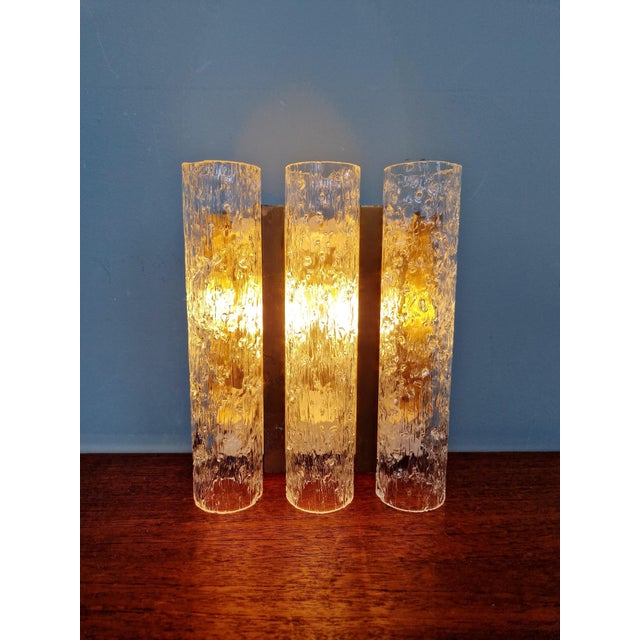 Metal Tubular Wall Sconce in Brass and Frosted Glass from Doria Leuchten, 1960s For Sale - Image 7 of 17