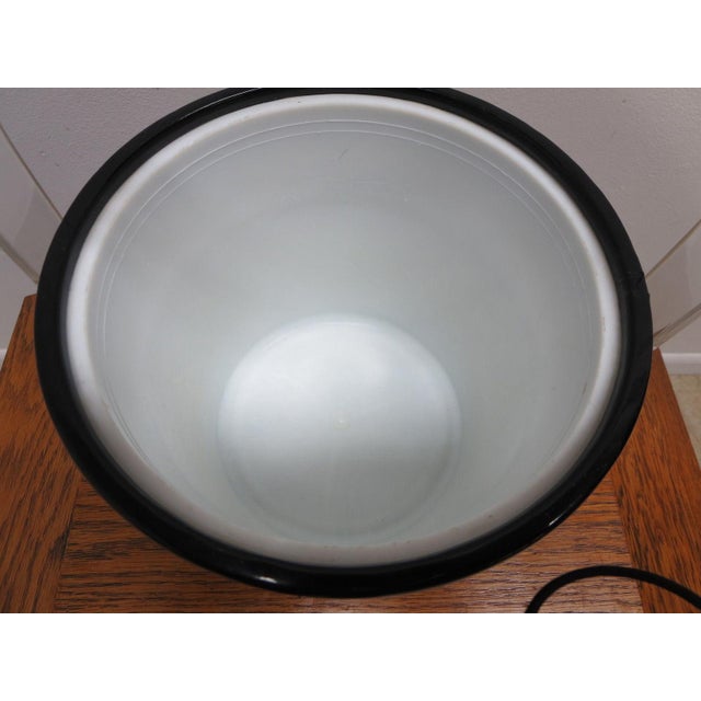 Mid-Century Modern Vintage Shelton Ware Mid-Century Black Vinyl & Lucite Ice Bucket For Sale - Image 3 of 4