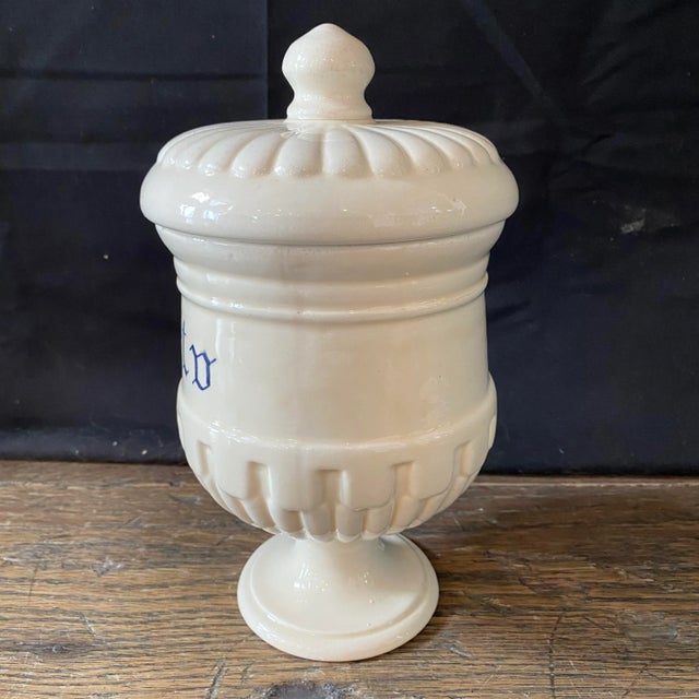 Antique Italian Apothecary Jar Venetian Mirto Porcelain Urn Large For Sale - Image 9 of 10