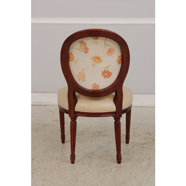 Wood Set of 8 French Louis XVI Style Leather Dining Chairs For Sale - Image 7 of 18