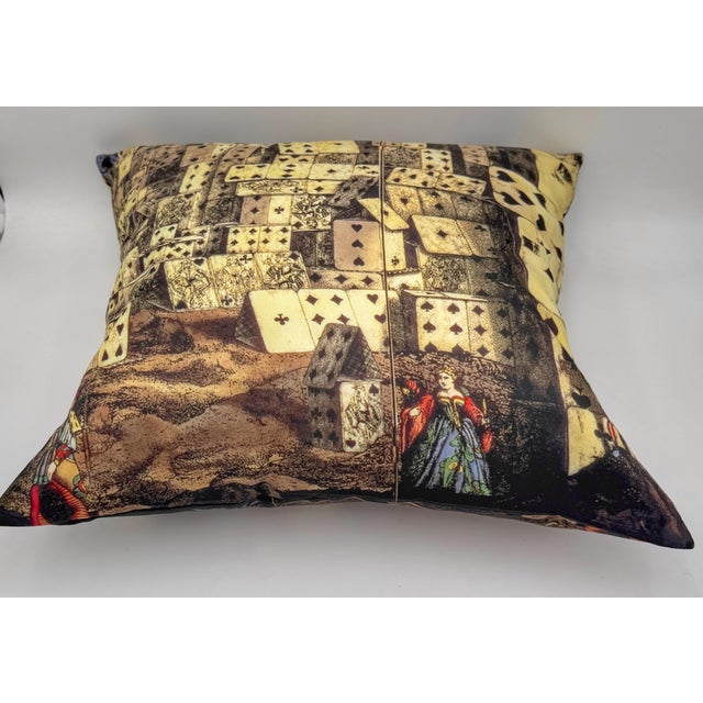 Cole & Son Fornasetti "House of Cards" Silk Down Throw Pillow, 20 Inches For Sale - Image 13 of 14