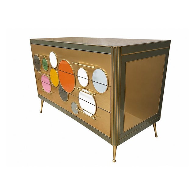 Chest of drawers with a contemporary and refined design, entirely handcrafted. It features an elegant wooden structure...