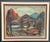 Original oil on canvas – “hut between hills” by b. Elvsfedt – signed & dated 1962 – framed – 83 × 70 cm (32.7" × 27.6") a...