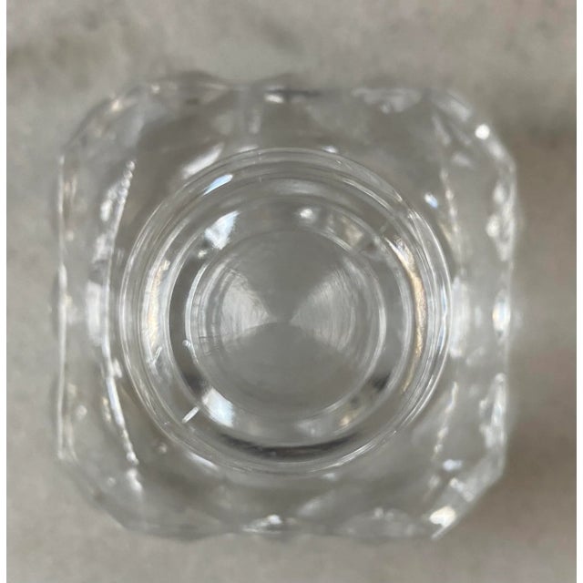 Vintage Sqaure Cut Crystal Glass Decanters With Diamond Point Pattern - Set of 3 For Sale - Image 9 of 13