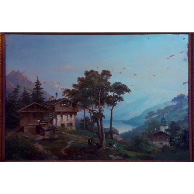 Circa 19th Century Antique German Landscape Painting by ...