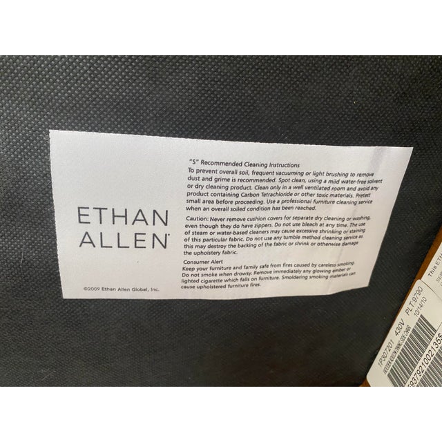 Ethan Allen Addison Louis XVI Style Carved Wood & Beautifully Upholstered Set of Eight Chairs Excellent Mint Condition. For Sale - Image 10 of 18