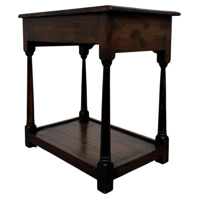 Wood Antique Georgian English Oak Side Table For Sale - Image 7 of 12