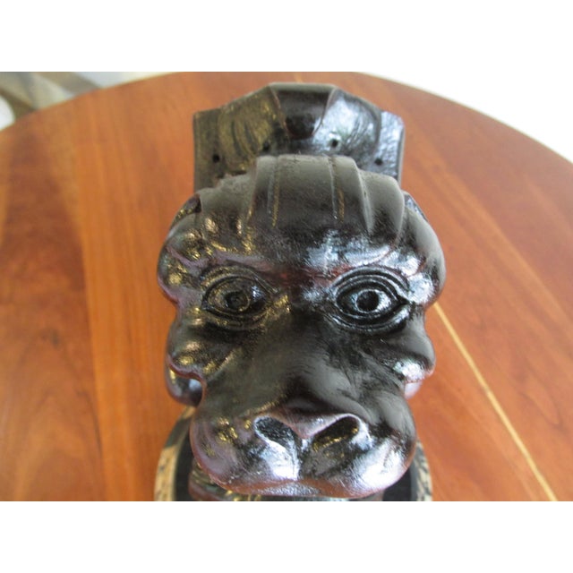 Wood 19th Century English Carved Wooden Griffins on Stands, a Pair For Sale - Image 7 of 15
