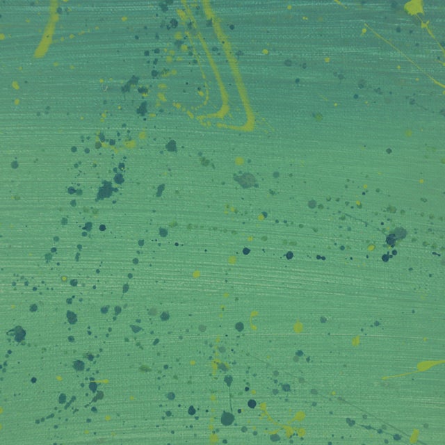 2020s "Emerald Tide" Contemporary Abstract Splatter Painting For Sale - Image 5 of 9