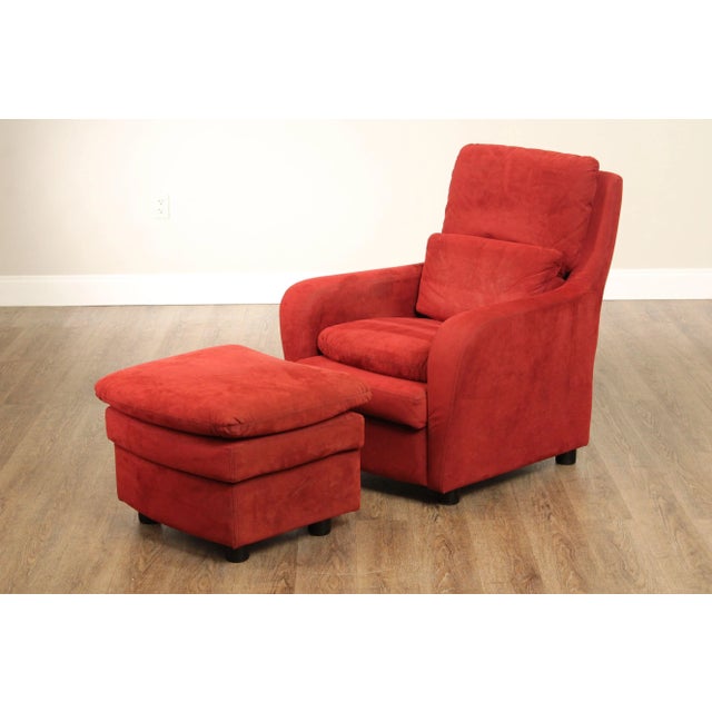 High Quality Vintage Italian Lounge Chair With Matching Ottoman