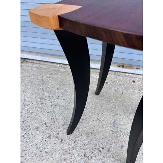 Postmodern Jeffrey Greene Postmodern Side Table, Mahogany & Curly Maple, 1990 For Sale - Image 3 of 8