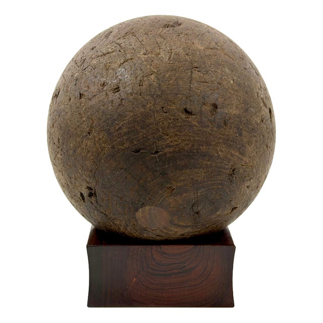 17th Century Antique Lignum Vitae Sphere For Sale