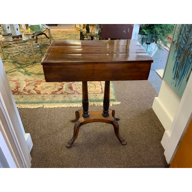 19th Century Circa 1820 New York Federal Carved and Inlaid Side Table For Sale - Image 5 of 17