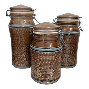 Mid Century Ceramic Italian Canister Signed Baldelli- Set of 3