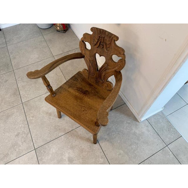 Rustic Heart-Shaped Farmhouse Armchair For Sale - Image 4 of 11