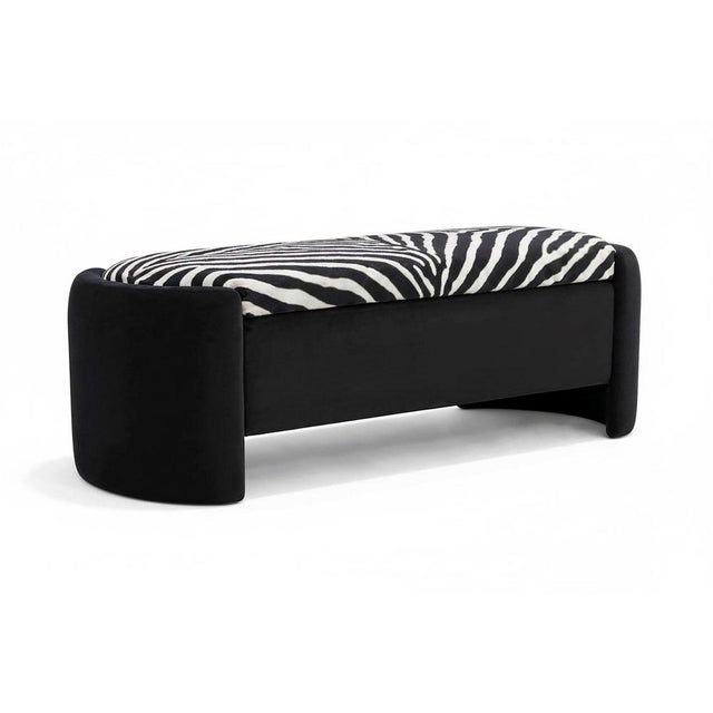 Bench with Zebra-Patterned Upholstery. Enigma is a persistent mystery. Every shape, every line, every contrast seems to...