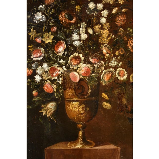 Andrea Scacciati, Flowers Still Life, 1680, Oil on Canvas, Framed For Sale - Image 10 of 18