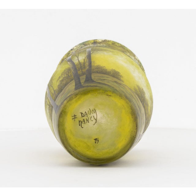 Daum Nancy Landscape Scene Cameo Glass Vase For Sale - Image 9 of 10