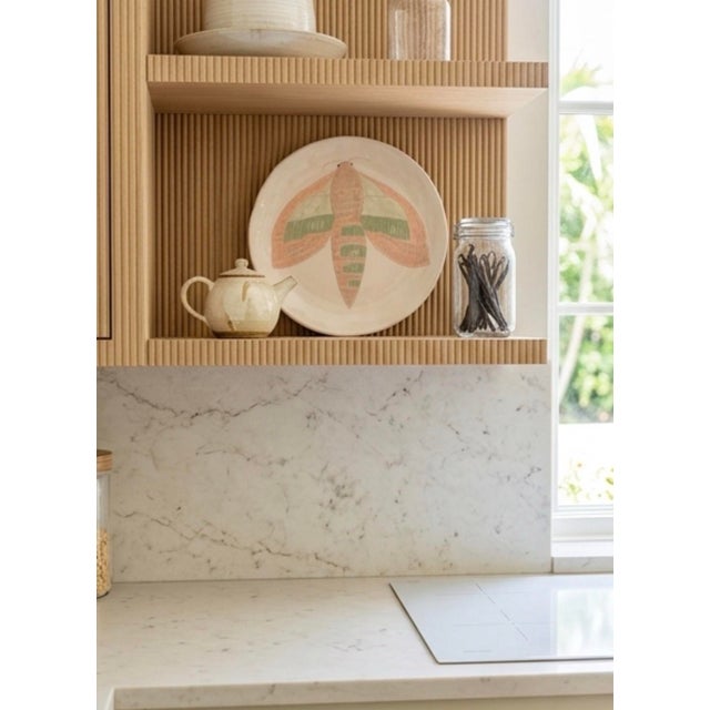 Vintage Hand-Painted Ceramic Moth Decorative Charger Plate For Sale - Image 10 of 12