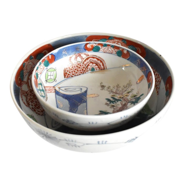 Antique Chinese Export Porcelain Matching Bowls - a Pair For Sale