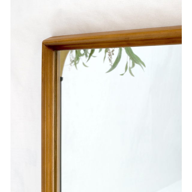 Danish Mid Century Modern Sleek Frame Rectangle Wall Mirror For Sale - Image 4 of 9