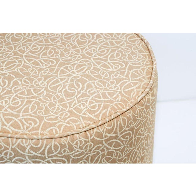 Textile Moroccan Pouf Upholstered in Gold Fabric Stool For Sale - Image 7 of 12