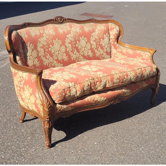 Lovely Fine Antique French Small Sofa Settee For Sale - Image 4 of 9