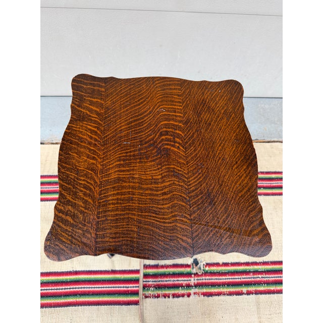 Wood A Very Nice Quartersawn Antique American Oak Pedestal or Side Table, Circa 1890's For Sale - Image 7 of 12
