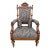 19th Century Antique Napoleon III Style Walnut Leopard Print Fabric Armchair. For Sale