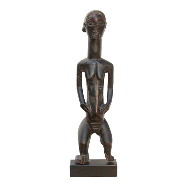 The Silent Guardian, Antique Lobi Bateba Figure on Custom Stand For Sale