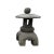 Chinese Chinese Gray Brown Round Stone Lamp Zen Garden Lantern For Sale - Image 3 of 6