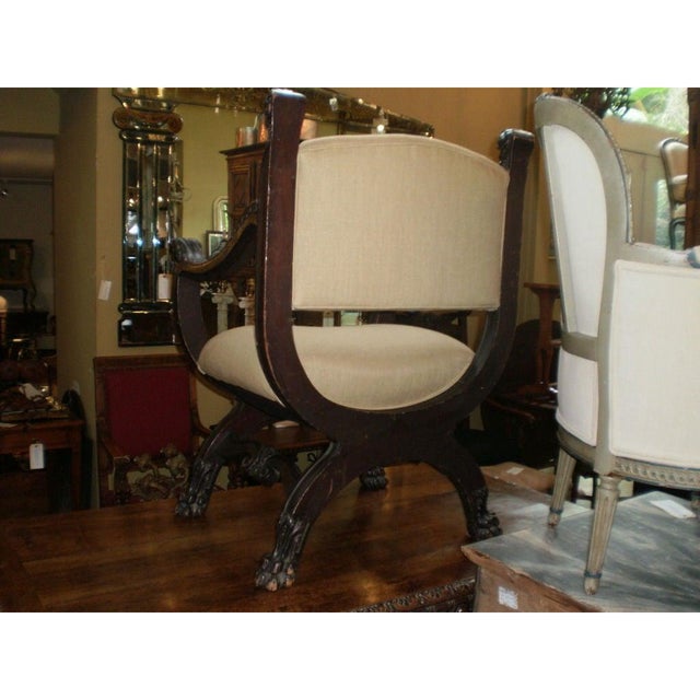 Brown Antique Italian Carved Walnut Renaissance Style Chair For Sale - Image 8 of 11