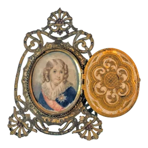 Late 19th Century Napoleon II Miniature Portrait Painting, Framed