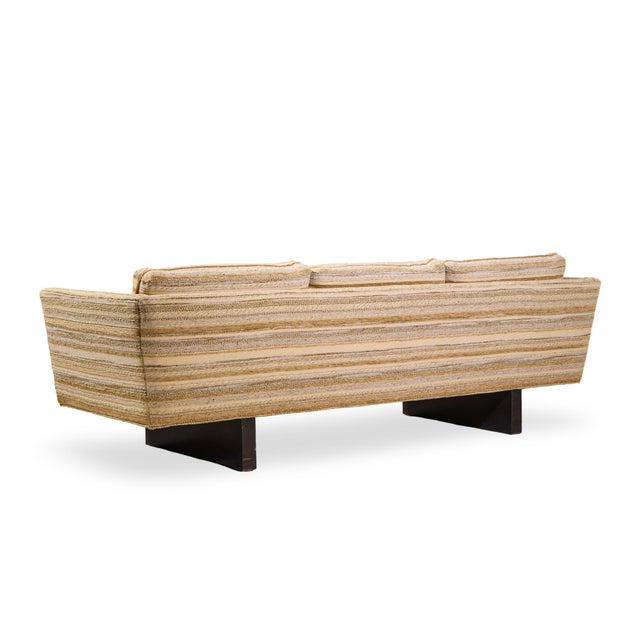 Mid 20th Century Edward Wormley for Dunbar Model 5485a Mid Century Mahogany Angle Arm Sofa For Sale - Image 5 of 9