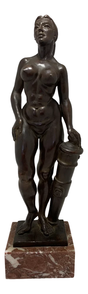 Woman With Canon Bronze Sculpture | Spero Anargyros Brutalist Elegance 1970s